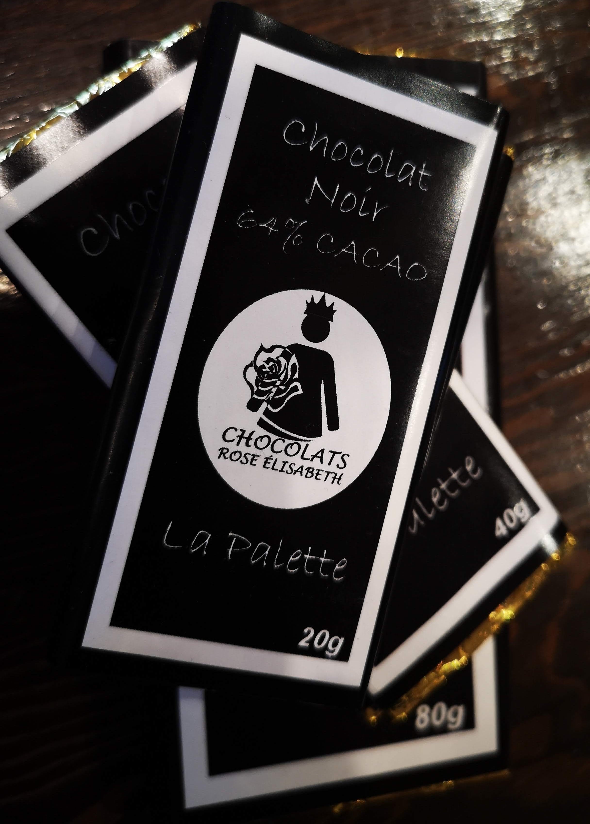 Palette de chocolat noir 64%
